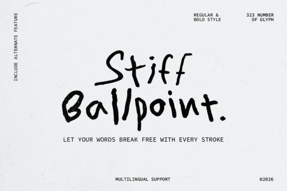 Stiff Ballpoint Font: The Messy Script for Handmade Brands